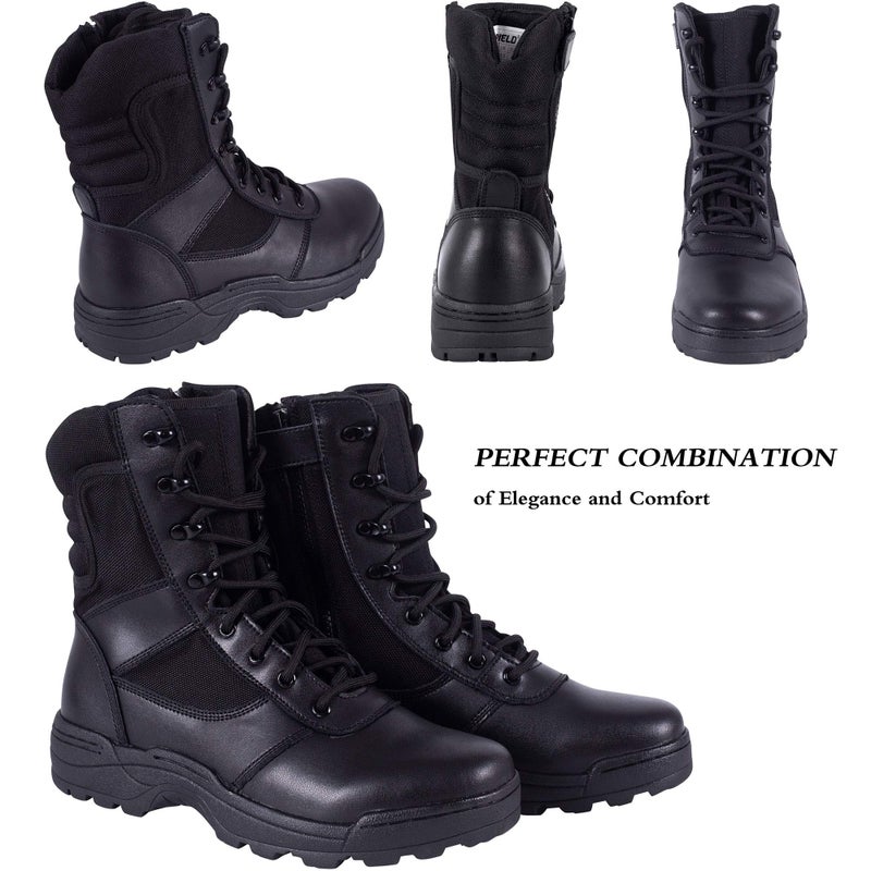 RIELD Men's Military Tactical Work Boots Side Zipper Jungle Army Combat Boots,Black,7.5 M US - Image 5